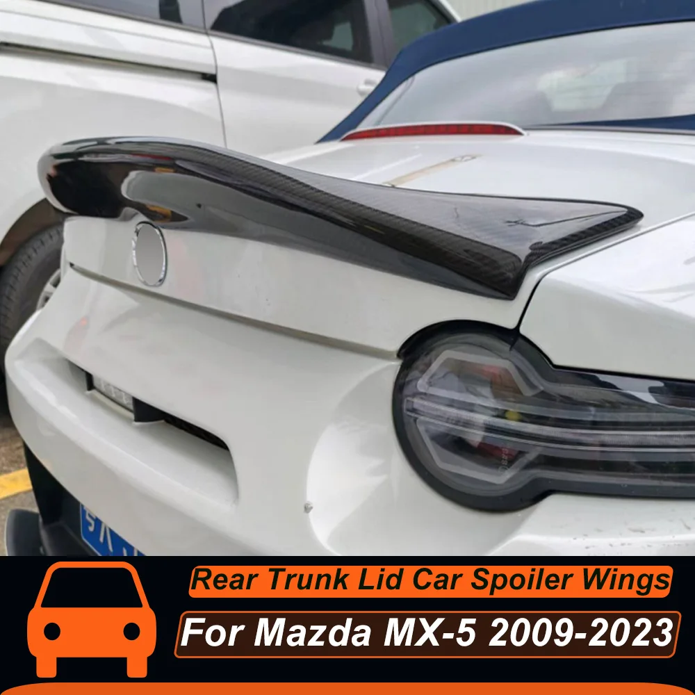

For Mazda MX-5 2009-2023 Rear Trunk Lid Boot Ducktail Lip Spoiler Wing FRP Carbon Fiber Upgrade Exterior Tuning Accessories Part