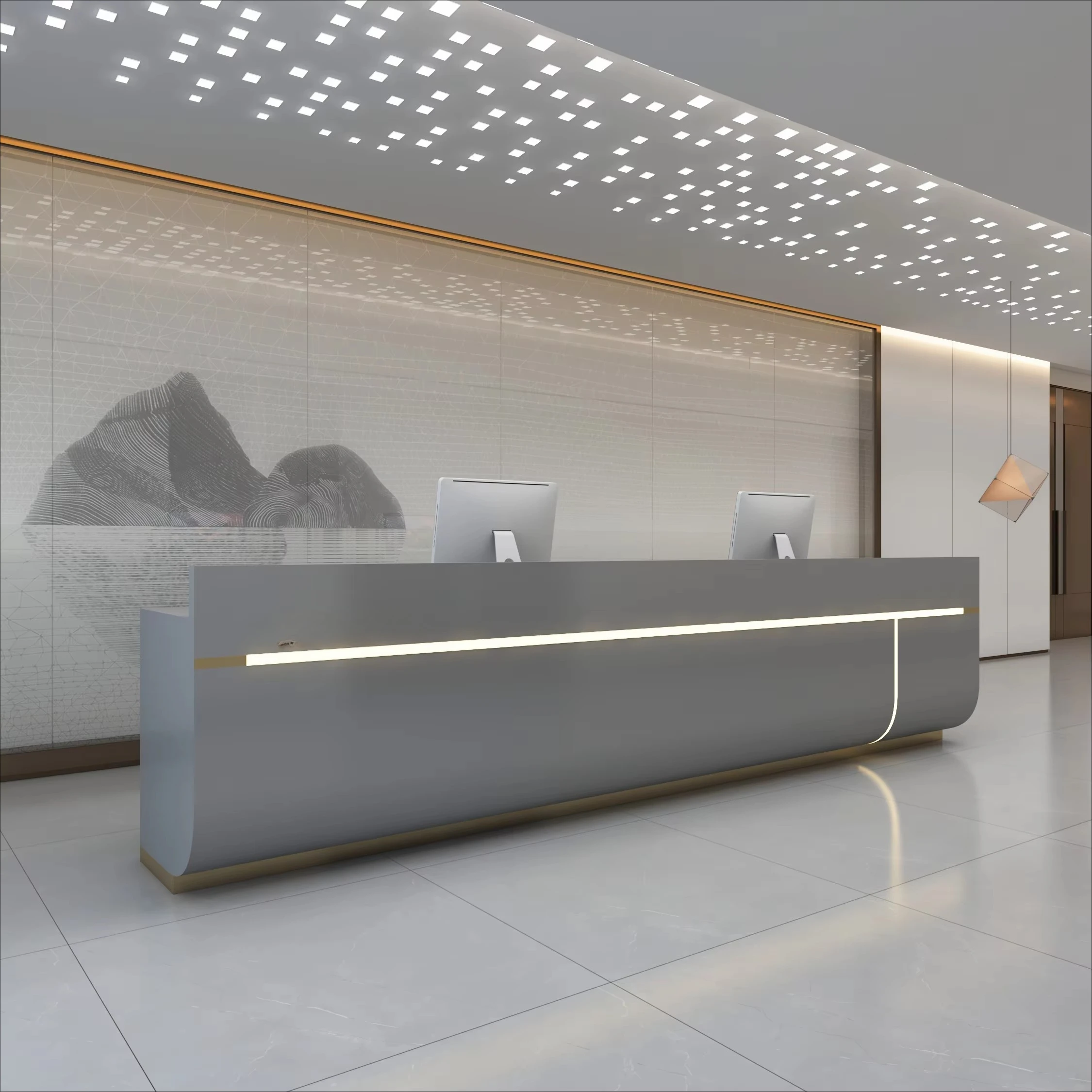 &c Modern Hotel Reception Desk Big Size Lobby Consultation Desk Restaurant Office Executive Reception Desk for Two Persons