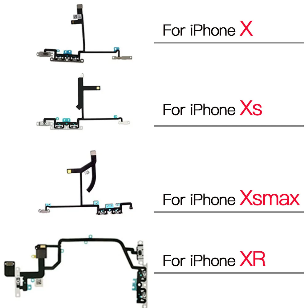 

Pop Volume Button Silent Switch Flex Cable Pre-installed Metal Bracket Holder For IPhone X XR XS Max Replacement