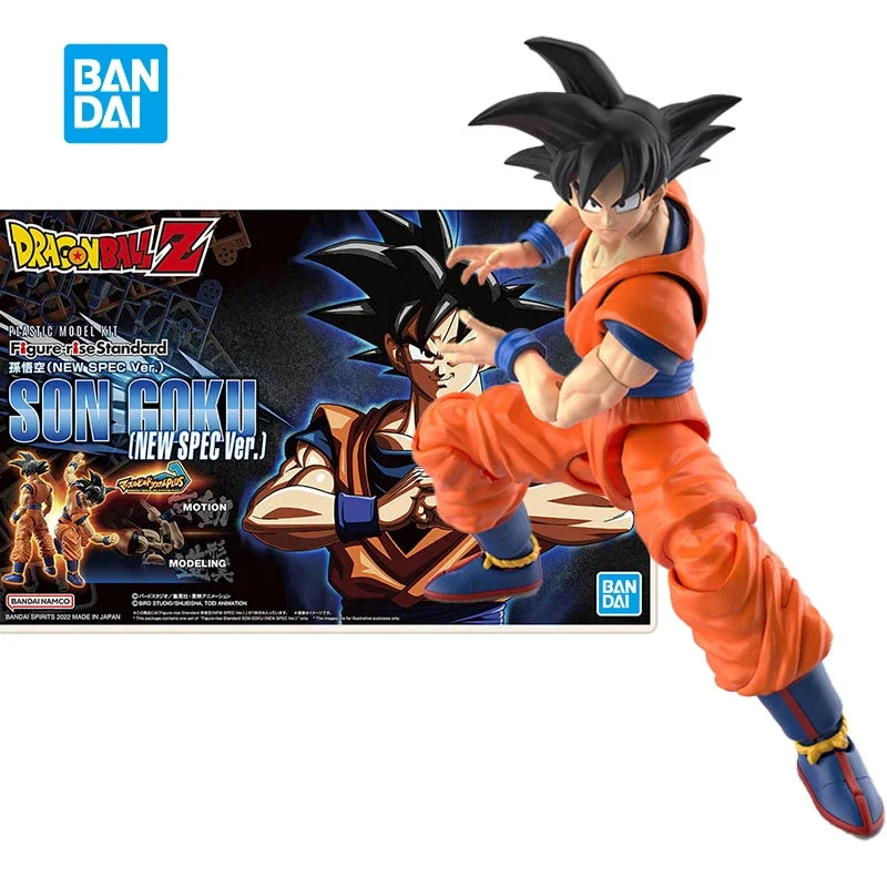 W magazynie Bandai Genuine Dragon Ball Kit Figure-rise Standard Son Goku New Spec Collection Model Anime Figurka akcji Zabawki Prezenty