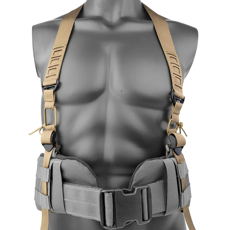 Outdoor Sport Sport Molle Shoulder Strap Heavy Duty Waist Belt X-type Suspenders Waist Seal Strap Braces Function Harness