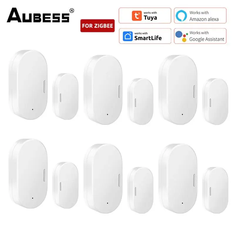 Tuya Zigbee 3,0 Sensor de puerta inteligente detectores de puerta abierta y cerrada protección de seguridad Control por aplicación Smart Life a través de Alexa Google Home