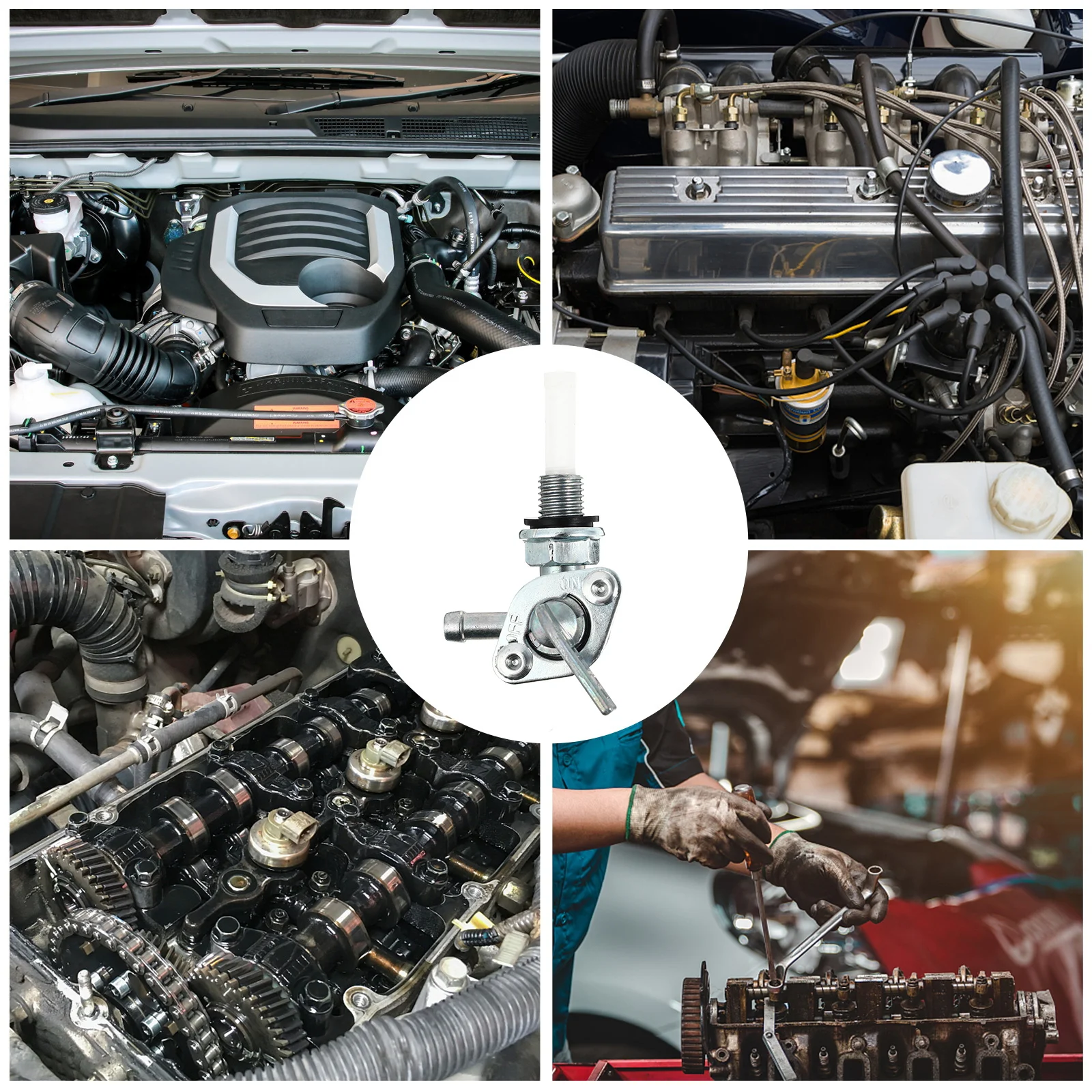 

Oil Tank Assembly Gas Tank Switch Valve Zinc Alloy Sealing Design Universal For Generator Engine Fuel System Shut Off