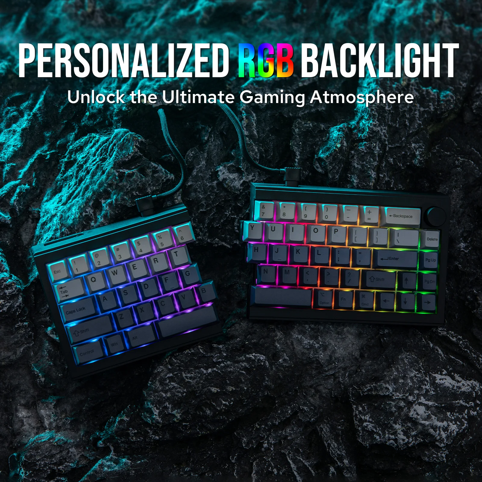 Custom EPOMAKER Split65 60 Layout TOP Structure Hot Swap Wired 2.4G Bluetooth 5.0 Wireless Mechanical Keyboard South RGB Gift