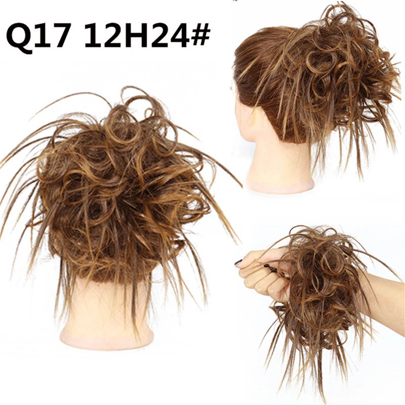Messy Bun Hairpiece with Elastic Rubber Band