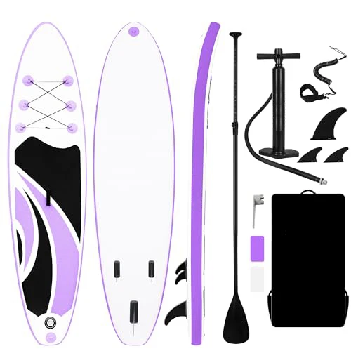 

Inflatable Stand up Paddle Board with SUP Accessories, Anti-Slip EVA Deck, Inflatable Paddle Boards for Adults & Youth