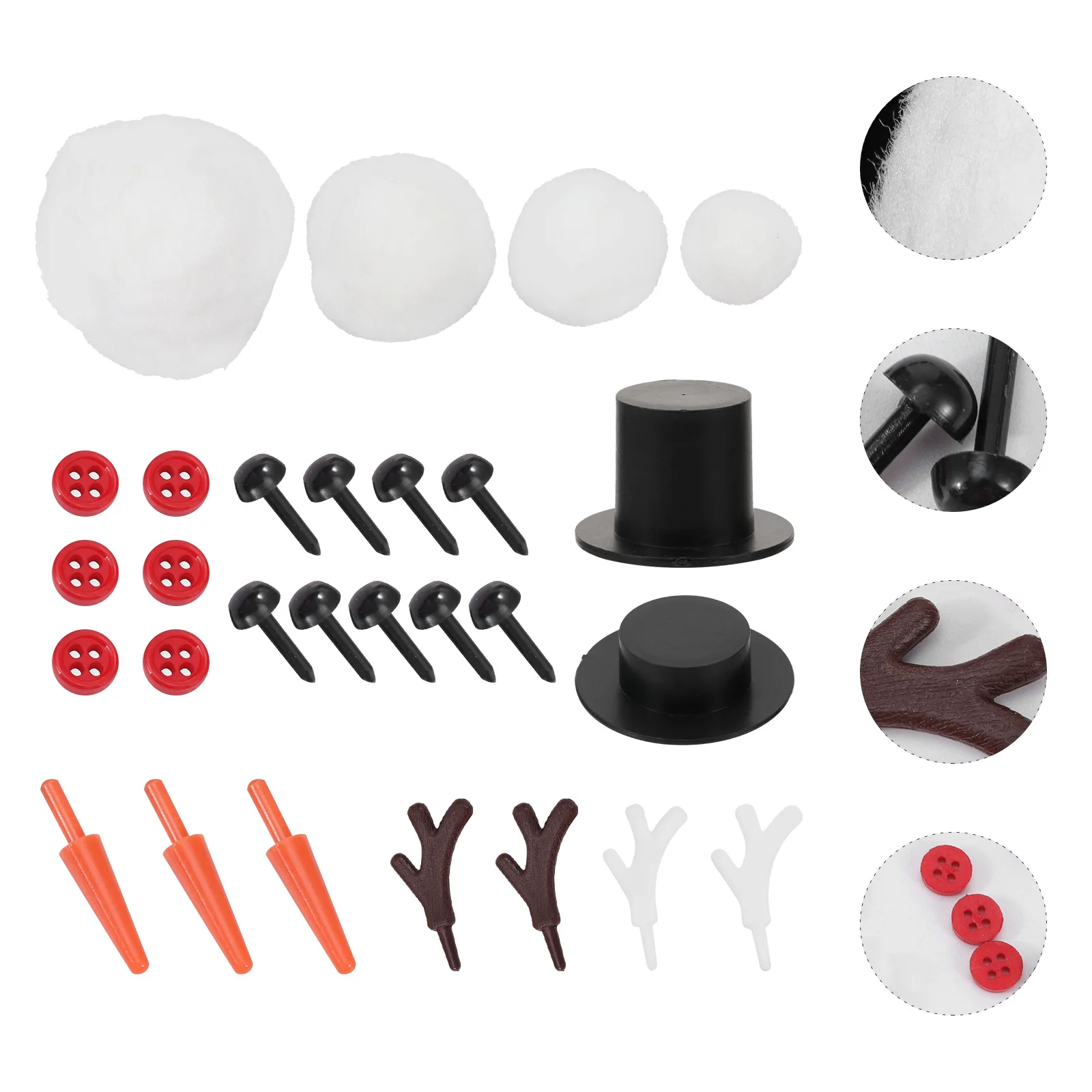 3Sets DIY Snowman Kit Christmas Ornaments High-Quality Eco-Friendly Safe for Children Snowman Accessories DIY Material Set