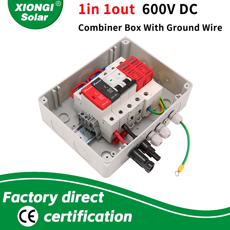 Xiongisolar-caixa Combinadora Fotovoltaica Solar Fotovoltaica Blitzschutz Eingang Aus dc 600v Ip65 Impermeável Mcb Spd