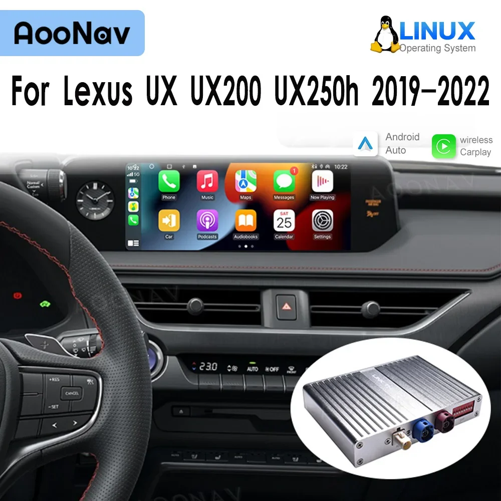 Mirror link Box For Lexus UX UX200 UX250h 2019-2022 Wireless Apple Stereo Oem Screen Upgrade Car Radio Adapter Linux System