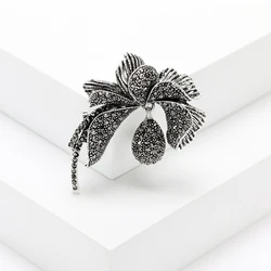 Vintage Rhinestone Flower Knot Brooches for Women Pendant Bowknot Pins Banquet Party Backpack Gifts Jewelry Accessories