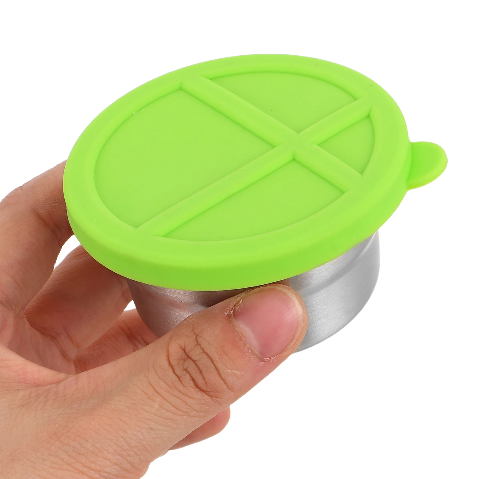 

1pcs Stainless Steel Food Storage Container Airtight Leakproof Snack Lunch Box Portable Kitchen Use with Silicone Trim