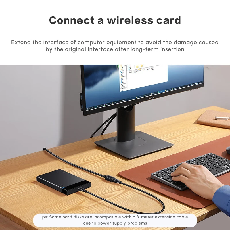 Extensor USB UGREEN, cabo de extensão USB 3.0 macho para fêmea, porta banhada a ouro, transferência de dados de alta velocidade compatível com webcam