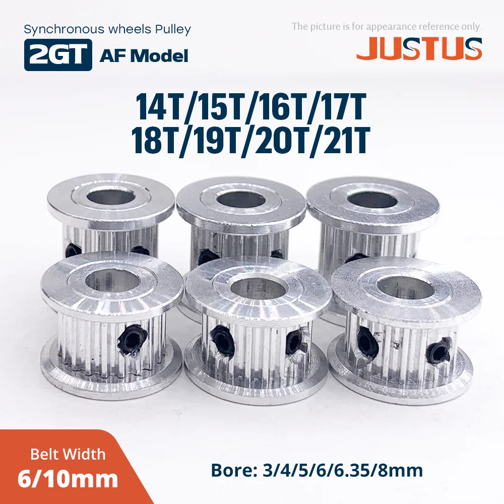 

2GT 14T 15T 16T 17T 18T 19T 20T 21T Timing Pulley Bore 3/4/5/6.35/8mm Part For GT2 Width 6/10mm Timing Belt 3D Printer CNC Parts