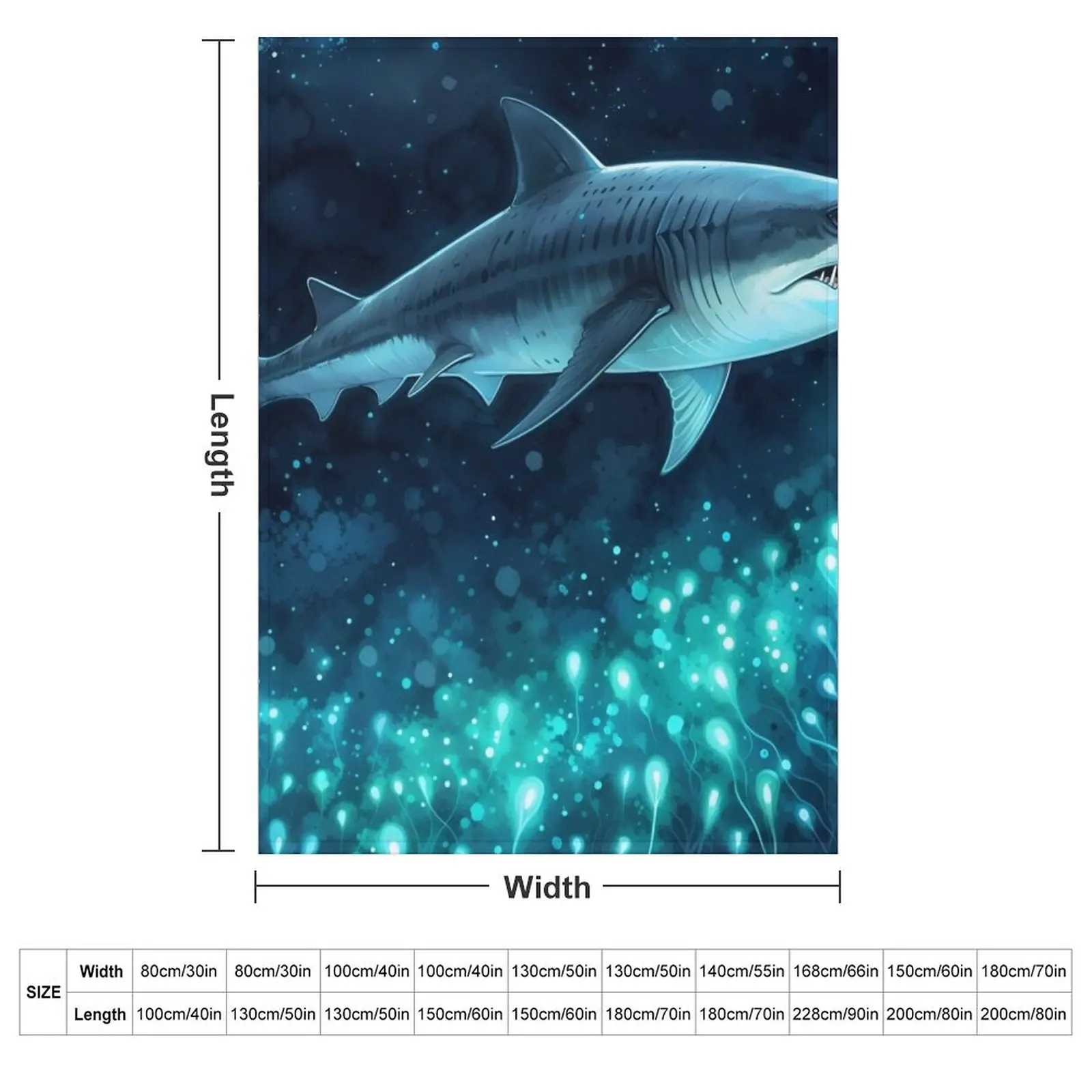 Megalodon Shark Swimming Throw Blanket Blankets Sofas Of Decoration For Baby Bed Fashionable Picnic Soft Big Hairys Blankets