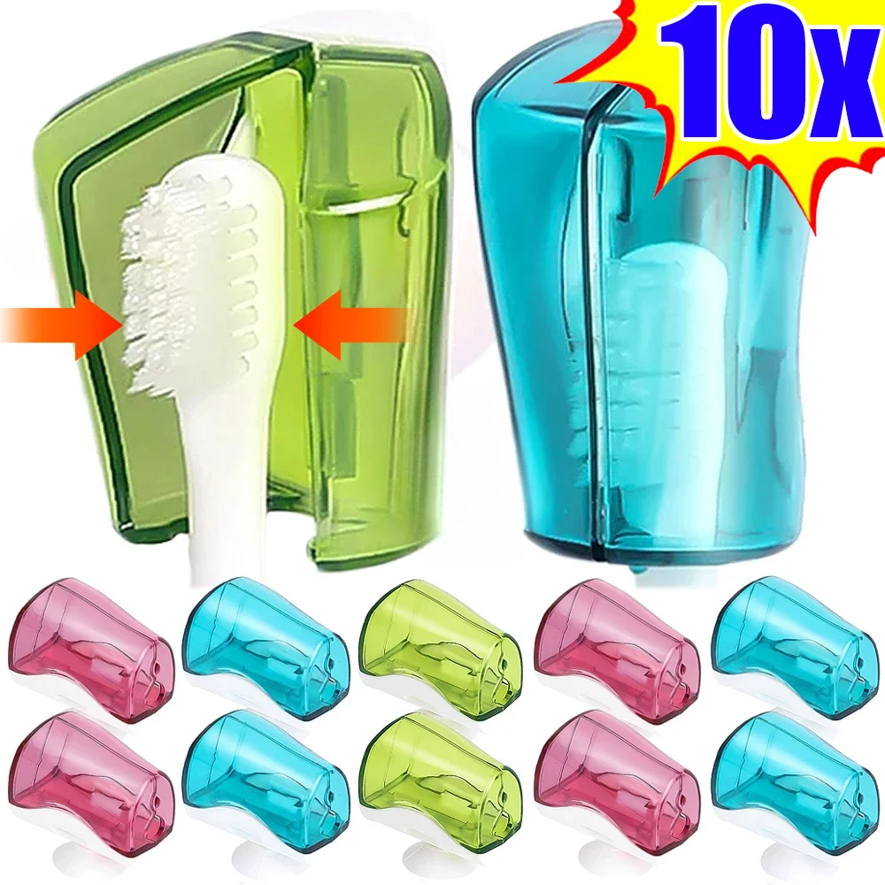 

10/1PCS Automatic Closing Toothbrush Holder with Suction Cup Wall Mounted Dustproof Cover Bathroom Storage Case for Travel Home