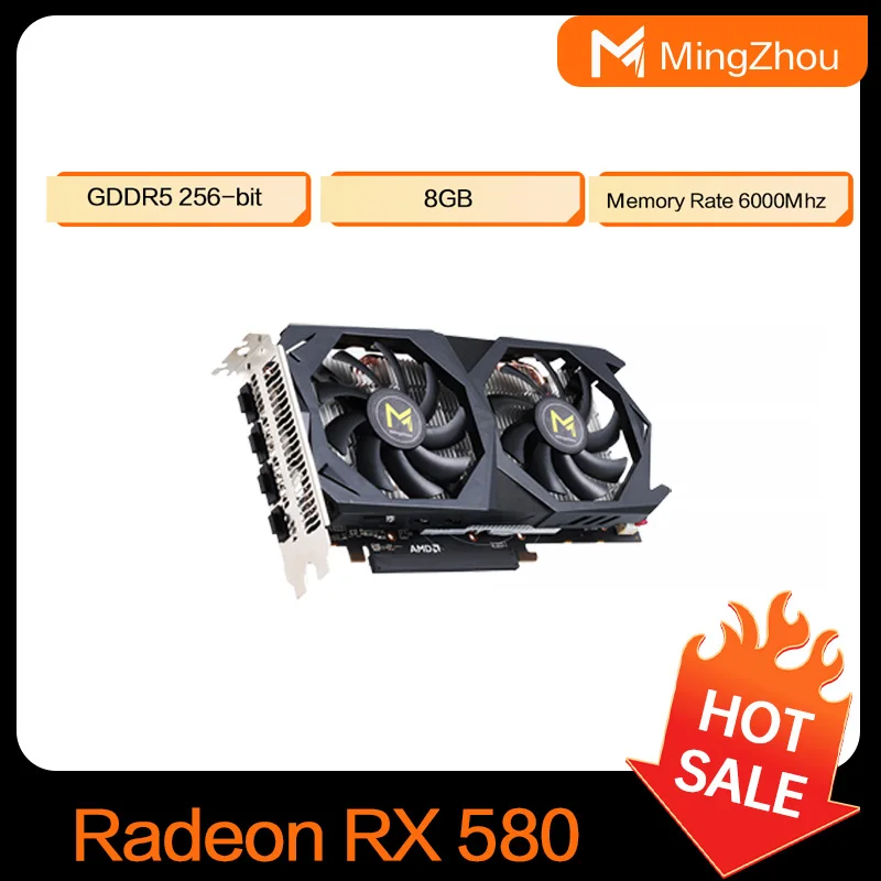 Radeon GPU Computer Game Placa Gráfica, RX 580, 8GB, Gddr5, 256bit Mineração, Taxa de Hash 28mh por S