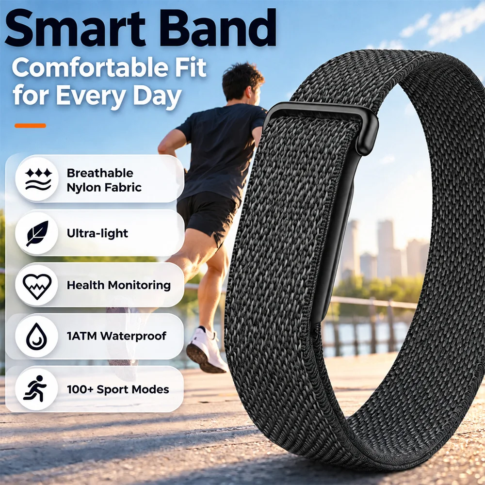 New Smart Health Band Heart Rate Monitor Sleep Tracking Blood Oxygen HRV Stress Monitoring GPS Sports Activity Records Bracelet