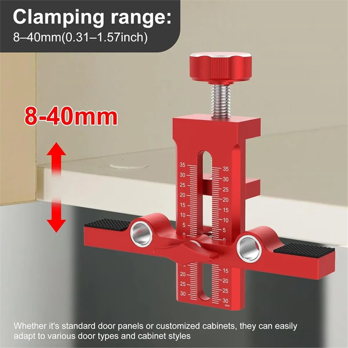 

2-in-1 Cabinet Door Mounting Jig, Adjustable Height Cabinet Door Installation Positioner, for Home Installing