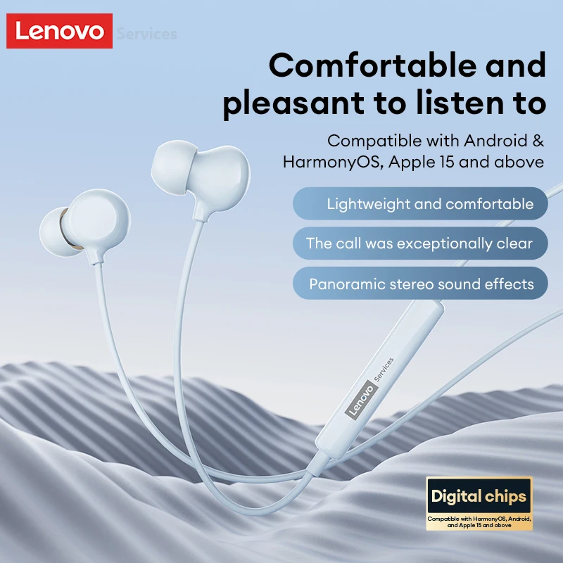 لينوفو السلكية سماعة الموسيقى سماعات 3.5 مللي متر TypeC في الأذن مع هيئة التصنيع العسكري سماعة رأس رياضية HiFi الصوت ENC الحد من الضوضاء سماعات YF05