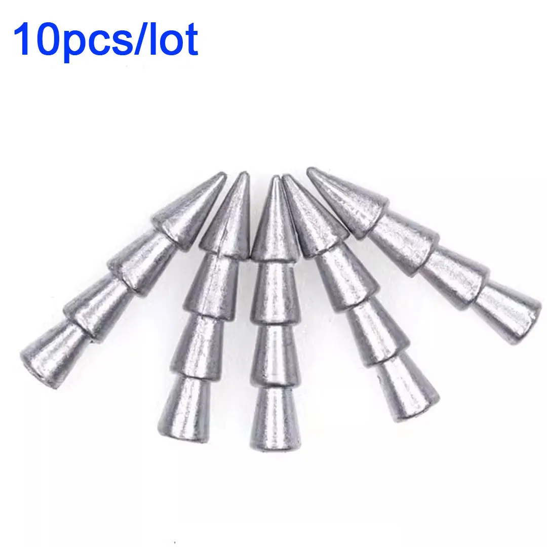 

10pcs/lot Fishing Insert Sinkers 1g 1.5g 1.8g 2g 2.6g Insert Weight Nail Sinker For Soft Lure Fishing Accessories fishing weight