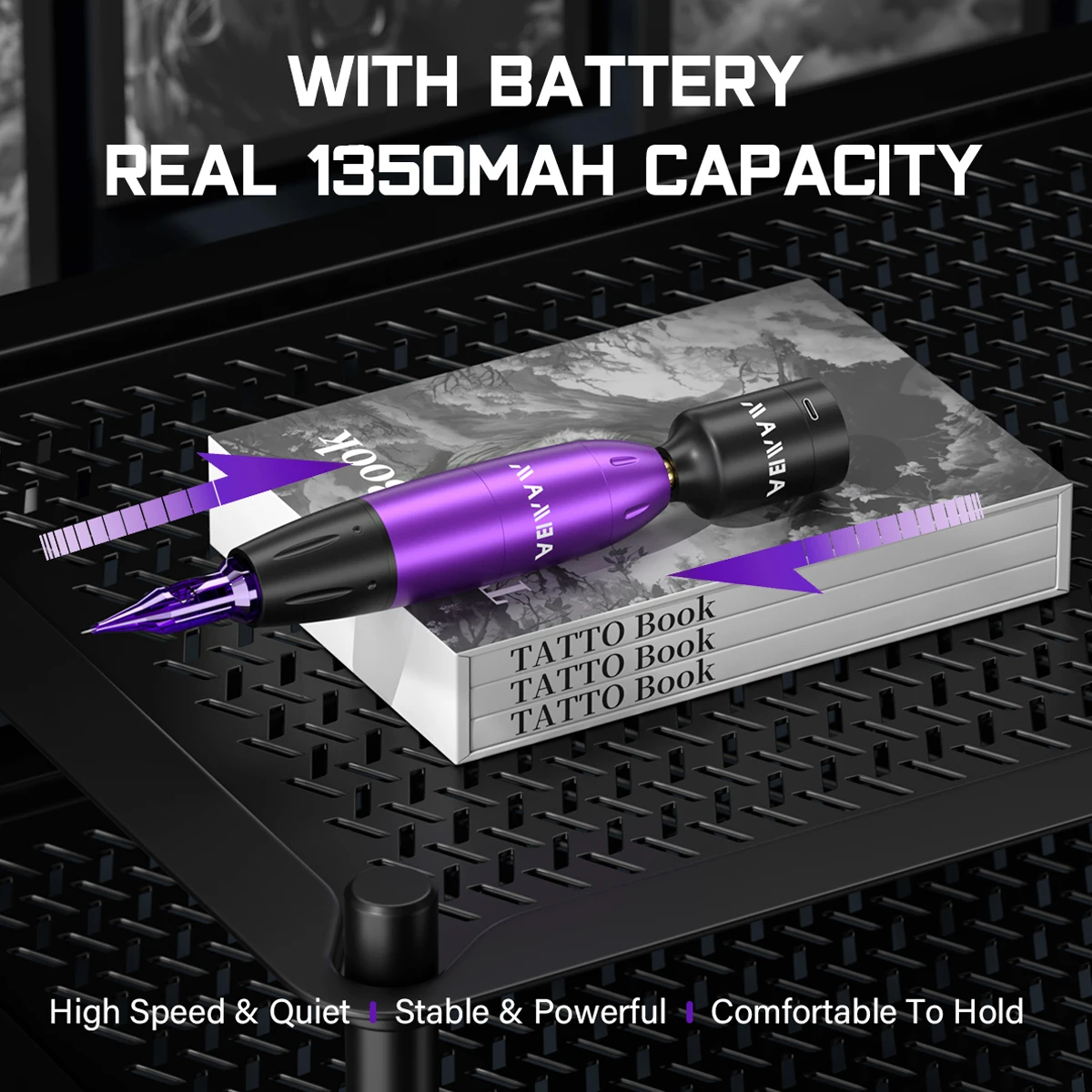Draadloze Tattoo Machine Kit Permanente Make-up Tattoo Kit Met 1350mAh MAMBA Tattoo Batterij 7PCS Tattoo Inkt 10PCS Tattoo Naald