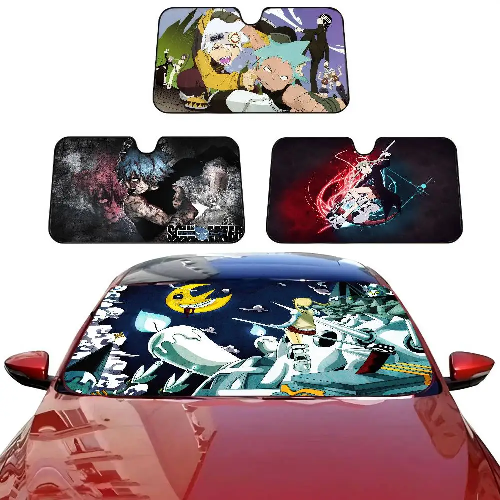 

Классический солнцезащитный экран для лобового стекла автомобиля с рисунком «Пожиратель душ», 70x130 см, мультяшная пленка, накладка на автомобильное стекло