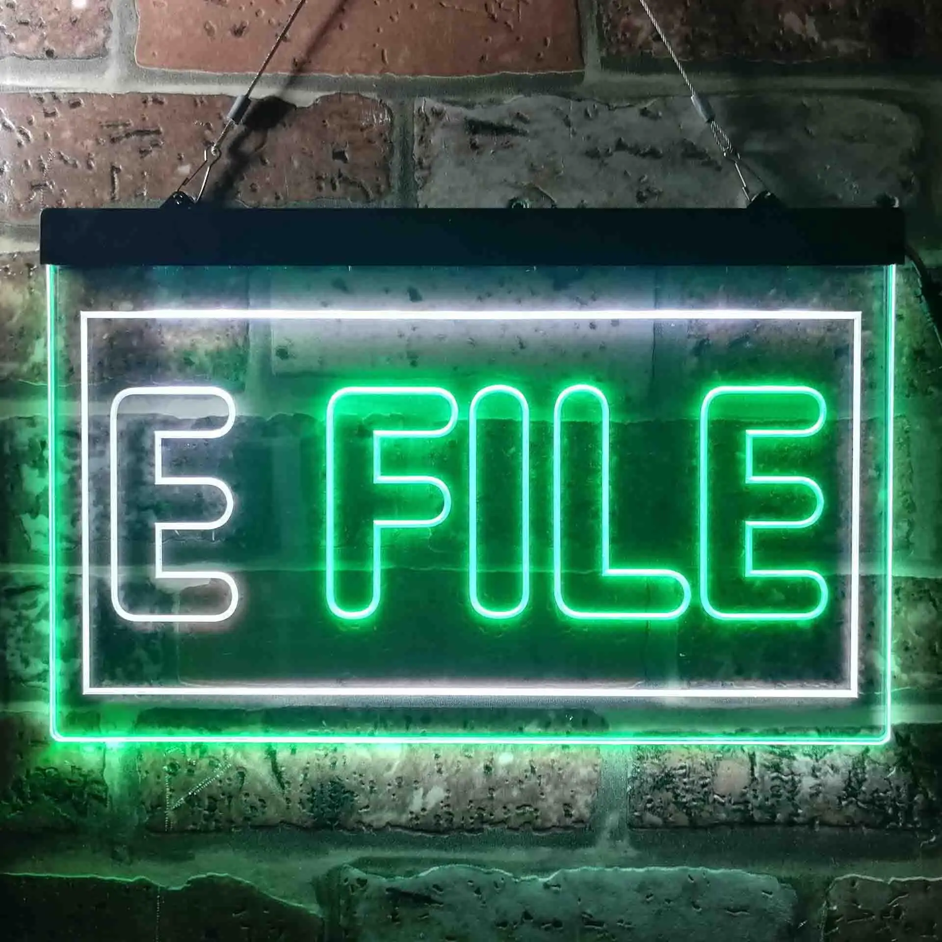 E-File Tax Dual Color Led Neon Sign st6-i0273