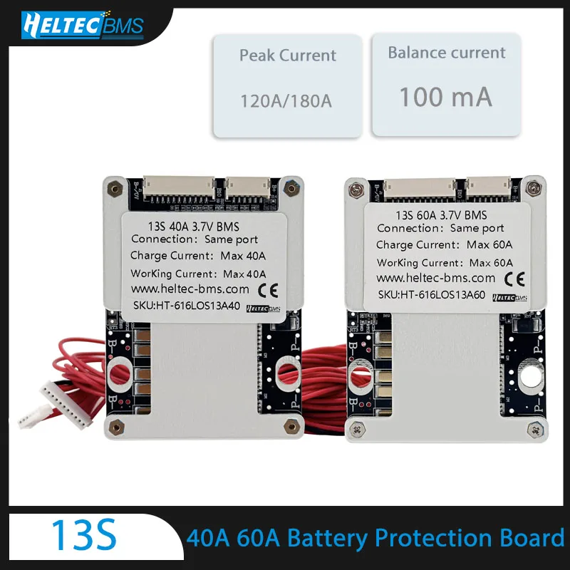 Lithium Battery Protection Board Battery Pack Protection Board Battery BMS Module for 13S 48V 40A 60A ternary lithium battery