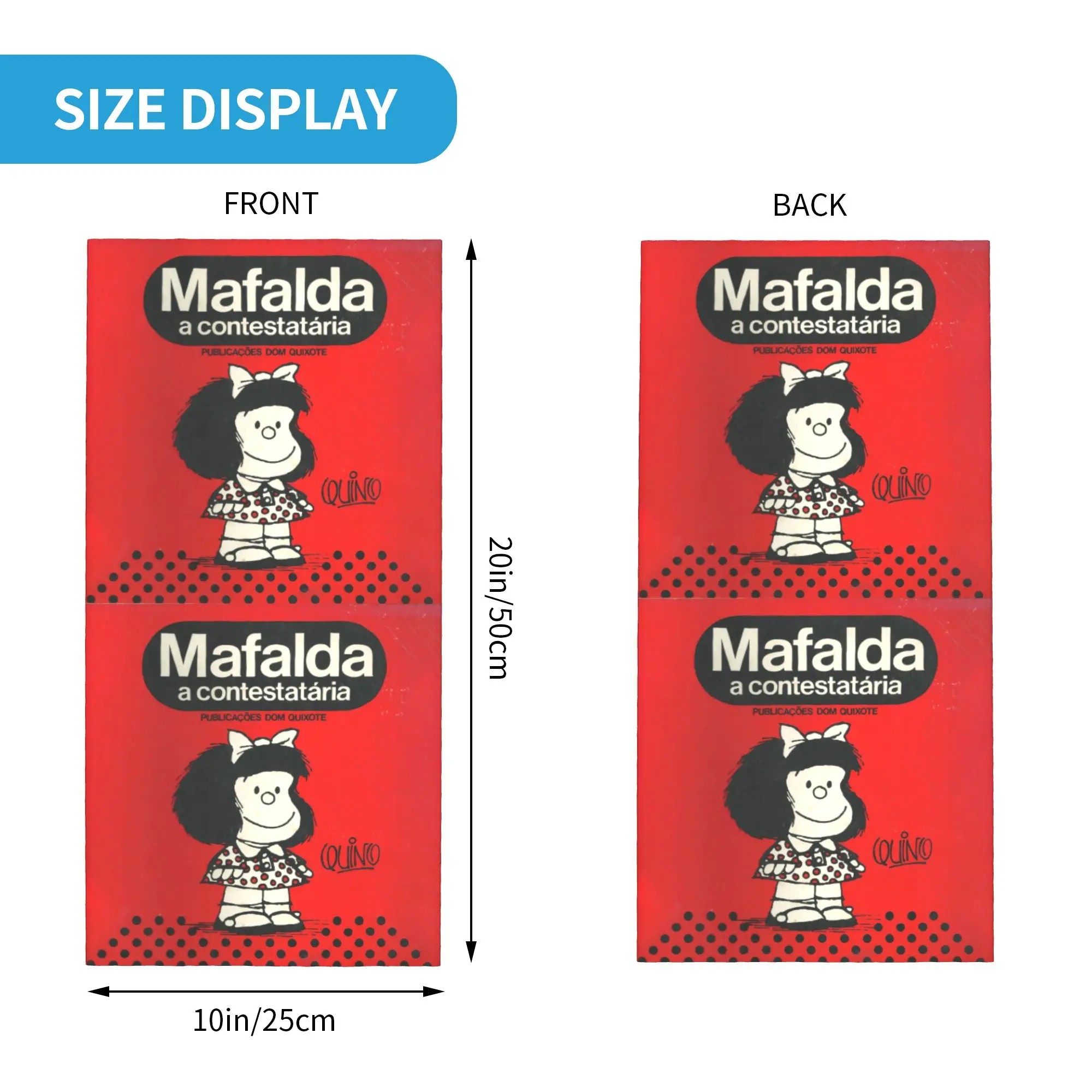 Custom Mafalda A Contestataria Bandana Neck Warmer Men Women Winter Hiking Ski Scarf Gaiter Quino Comic Manga Face Cover