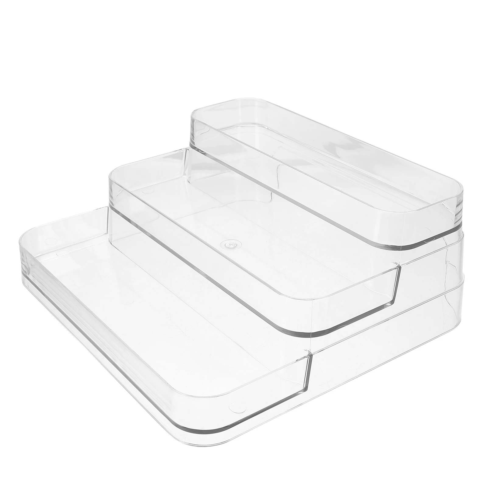 

Acrylic Storage Organizer 3-tier Tray Desk Holder Cup Rack Vanity Sundries Multi-purpose Shelf Office Water Bottle Stand