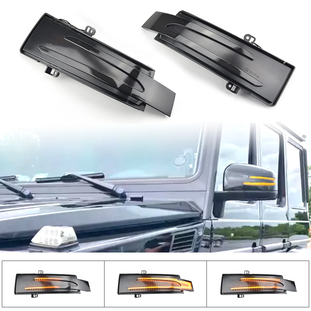

2Pcs Dynamic Blinker Led Side Wing Mirrors Turn Signal Light Indicator For Mercedes-Benz G M R-Class GLS GL W463 X164 X166 W166