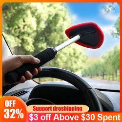 Car Windshield Window Cleaner Brush Telescopic Glass Cleaning Wash Tool Scraper Wiper Auto Window Anti-fog Defogging Brush