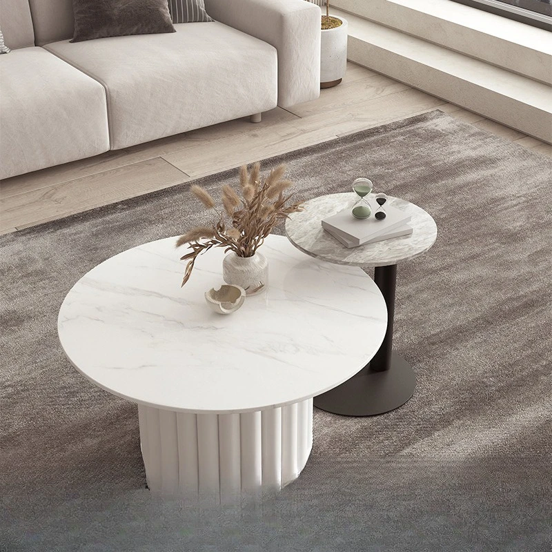 

Household rock slab coffee table combination Nordic simple modern living room flower table small apartment marble light luxury