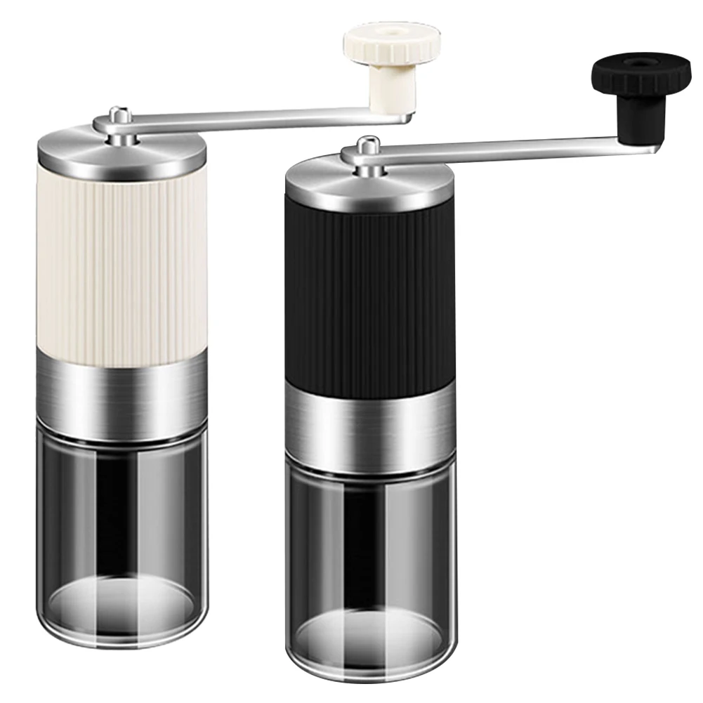 

1* Manual Coffee Grinder Stainless Steel + Glass For Home, Office, Or Outdoor Settings Grinding For PRECISION