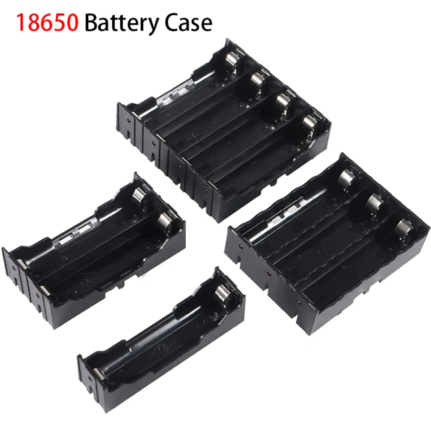 18650 Power Bank Cases 1 2 3 4 Slot Batteries Container 1X 2X 3X 4X 18650 Battery Holder  Box Case DIY ABS With Hard Pin