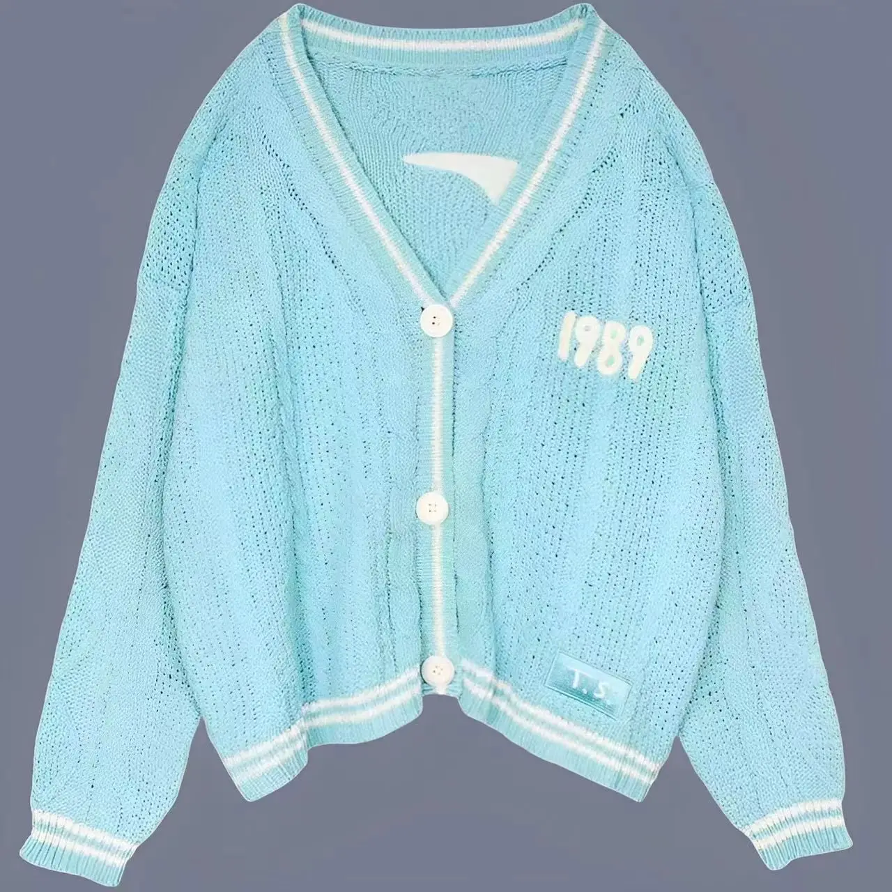 2023 Europe and the United States star with autumn and winter new style sweater embroidered cardigan temperament bright color ca