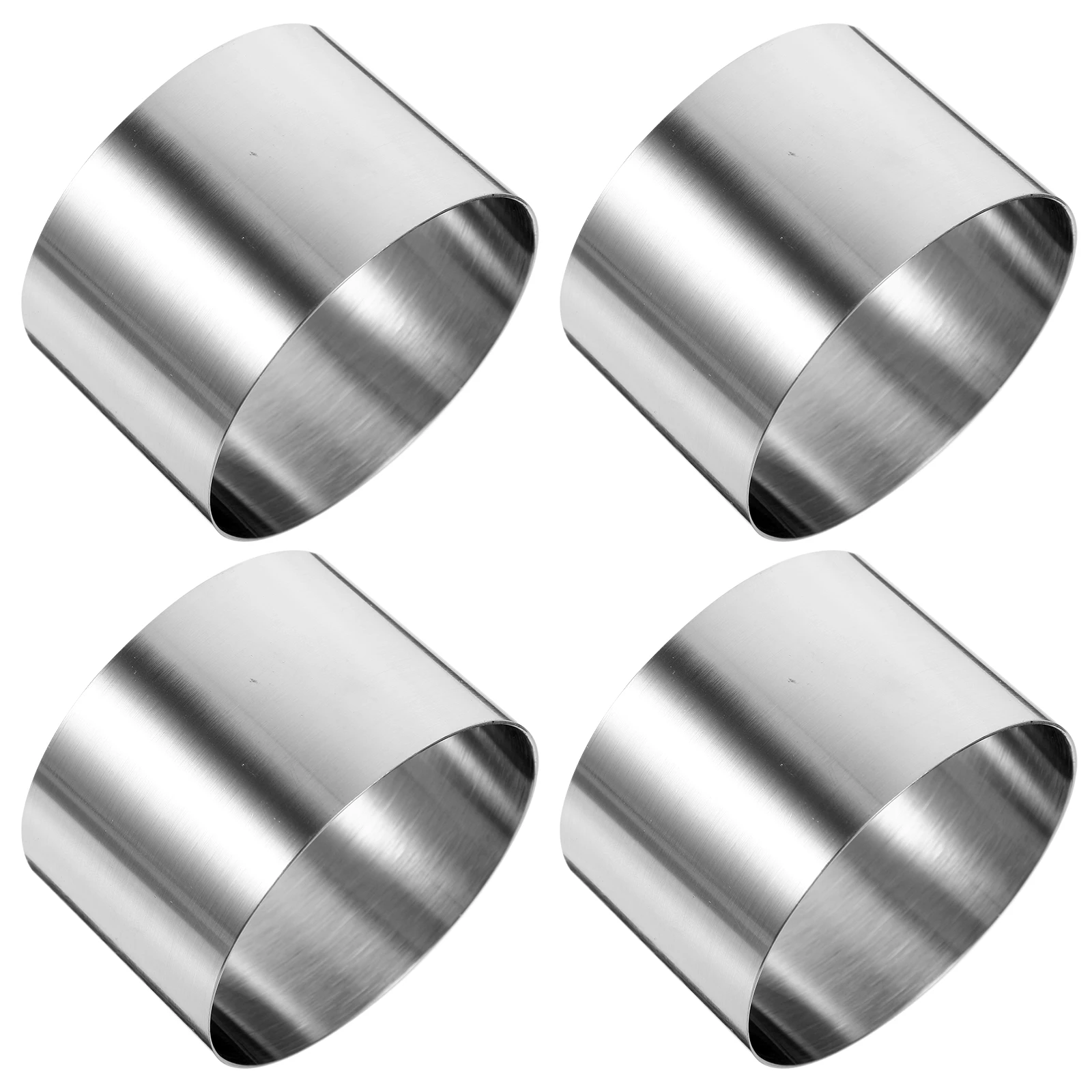 

4 Pcs Stainless Steel Mousse Mold Biscuit Baking Ring Rings Molds for Hoop Cake Supplies