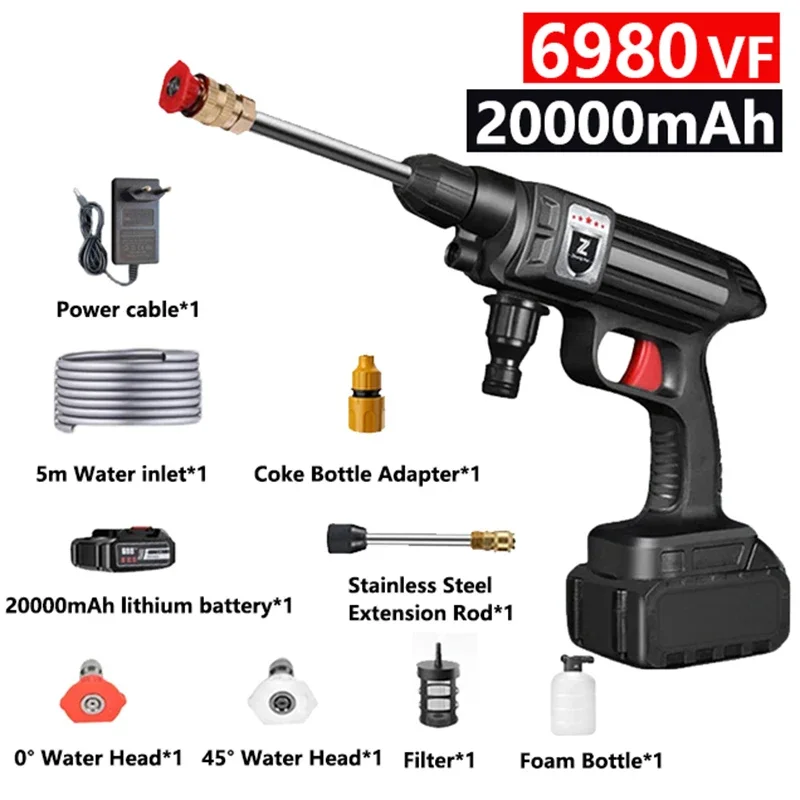 1500W Cordless High Pressure Car Washer Rechargeable Car Wash Gun Electric Water Gun Foam Machine for Makita 18V Battery