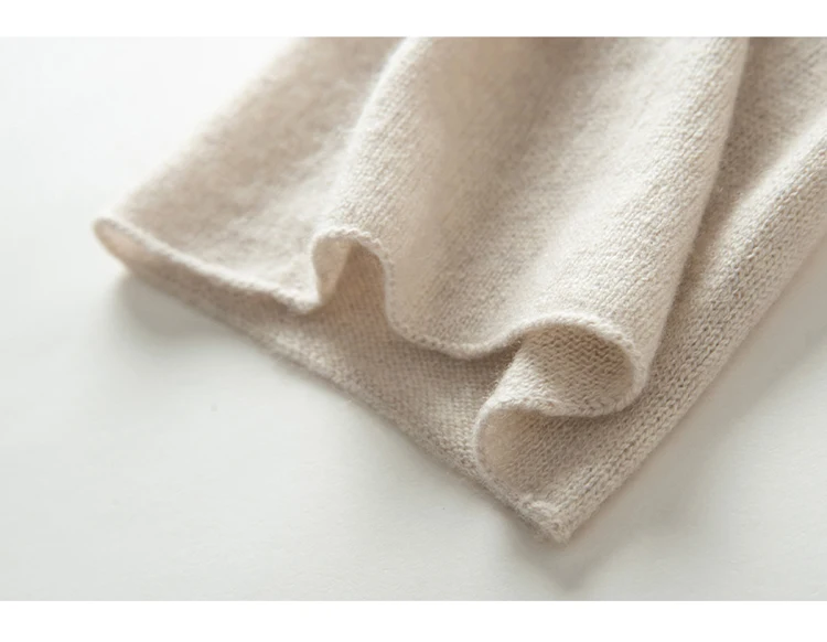 Damen-Schlauchschal aus 100 % Kaschmir, leichter Kamin-Schal, Halsmanschette, wärmer, Wasserfallausschnitt, Schlaufe, weiche Strick-Accessoires für Kinder – Detail 4