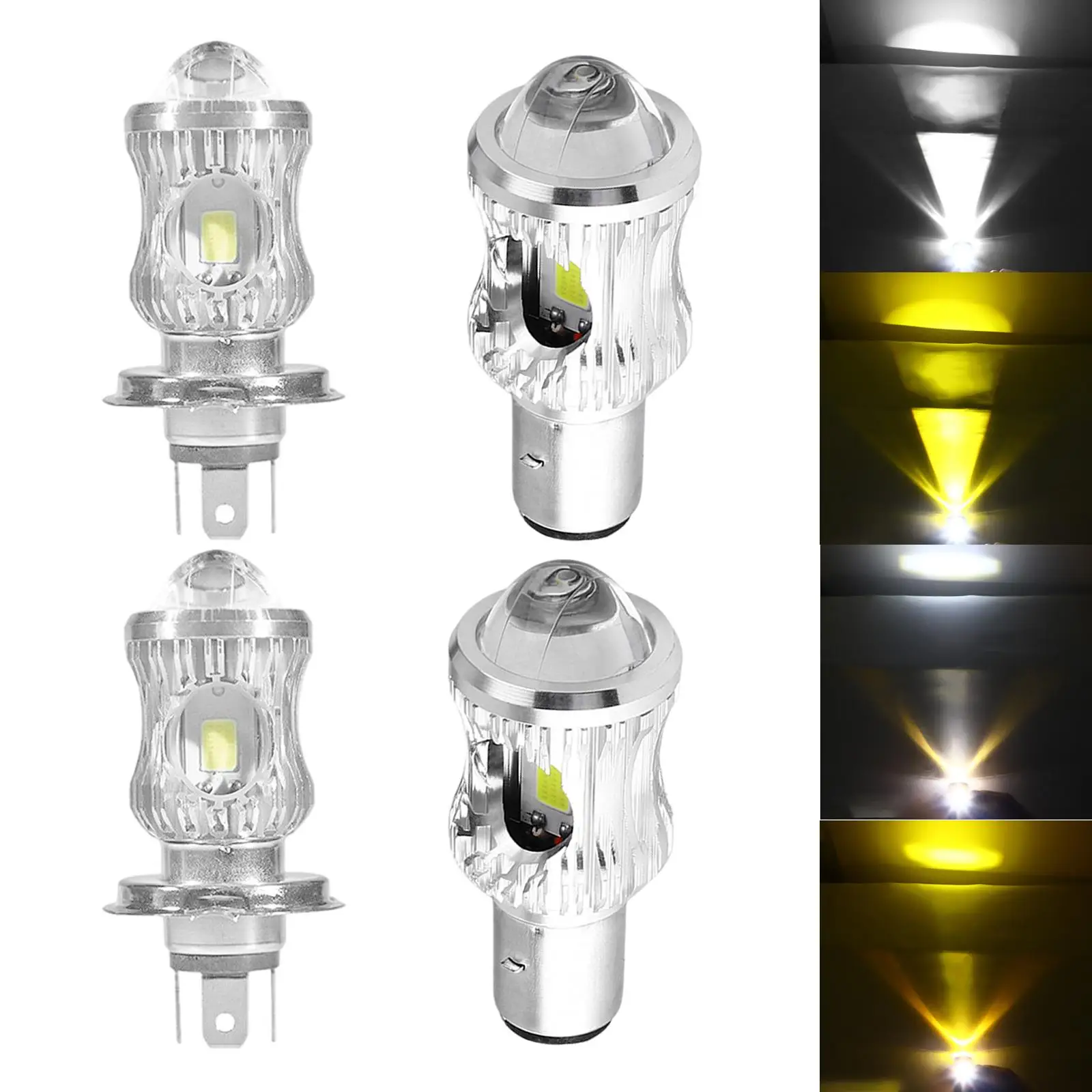 LED دراجة نارية المصابيح الأمامية ضعف الجانب IP68 مقاوم للماء 1000LM 6000K 3000K 12 واط LED لمبة سكوتر ATV cessories