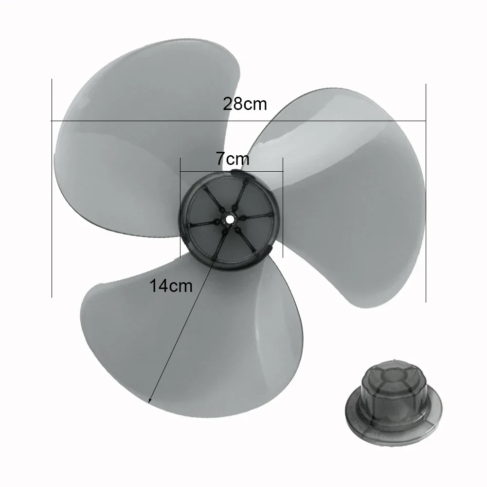 12Inch 3 Leaves Plastic Fan Blade Electric Fan Accessories Household Standing Pedestal Fan Blade Table Fanner With Nut Cover