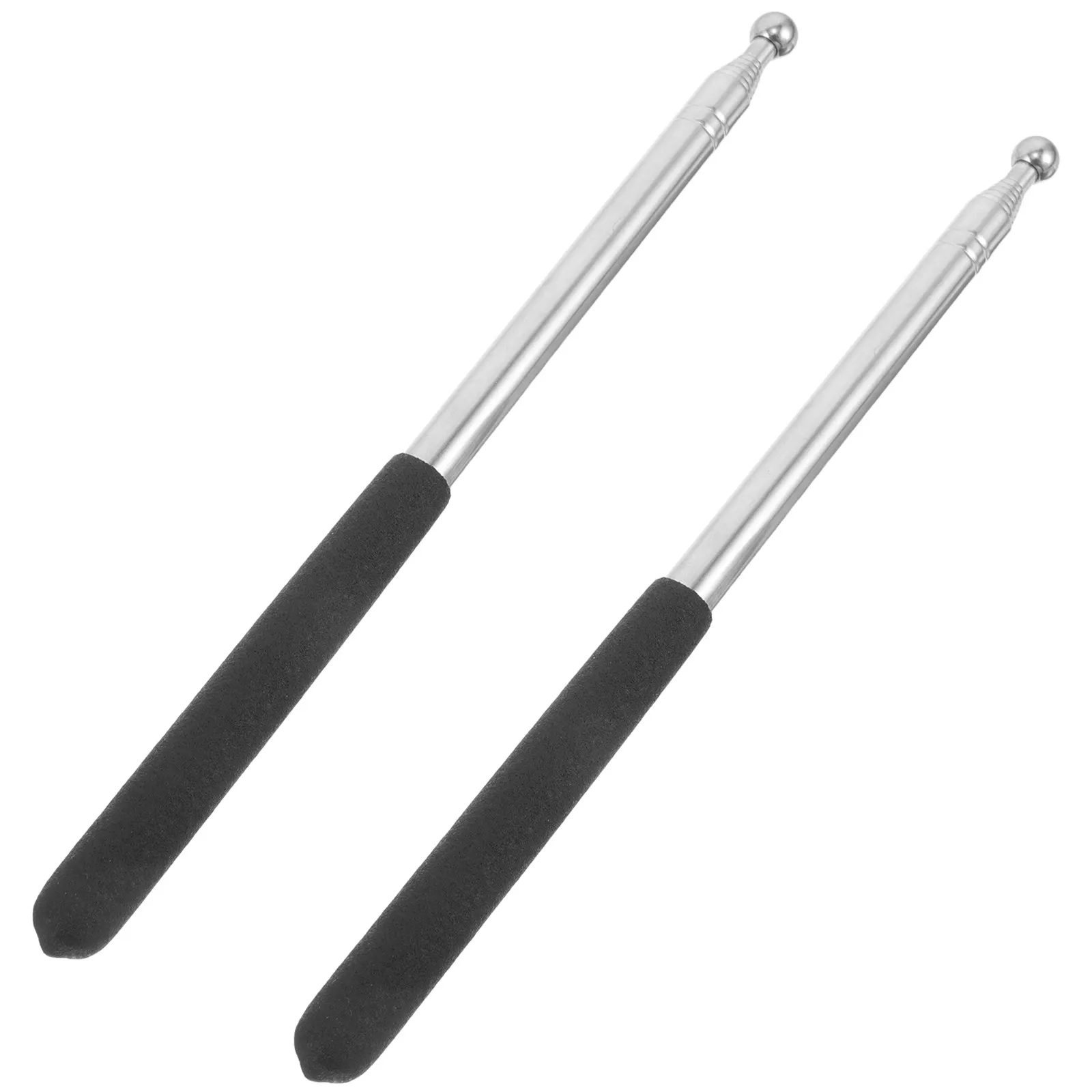 2Pcs Telescopic Teaching Pointer Stainless Steel Extendable Handheld Classroom Guide Flagpole for Outdoor Tours Presentation