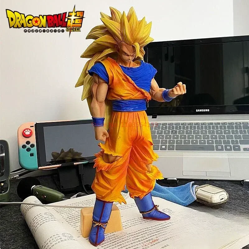 

31/32cm Dragon Ball Z Goku Figure Ssj3 Dbz Super Saiyan 3 Anime Figures Pvc Statue 2 Arms Action Figurine Model Gift Toy