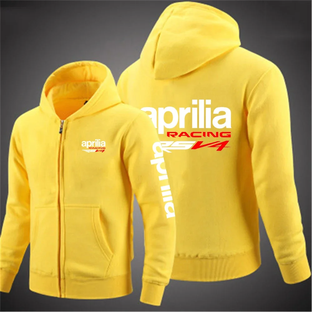 Comfortable Autumn Leisurewear: Aprilia Racing RSV4 2024 Men\'s Zip-Up Coat