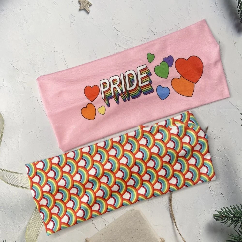 Fashion Parade Rainbow Elastic Headband Soft Breathable Rainbow Headband Headwear Face Wash Sports Hairband Daily