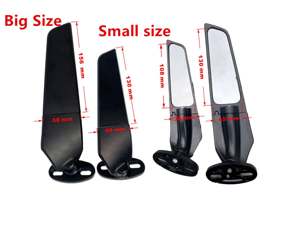 Motorcycle Mirror Modified Wind Wing Adjustable Rotating Rearview Mirror For Kawasaki ZX10R ZX9R ZX7R ZX6R ZX636 ZX12R ZX14R