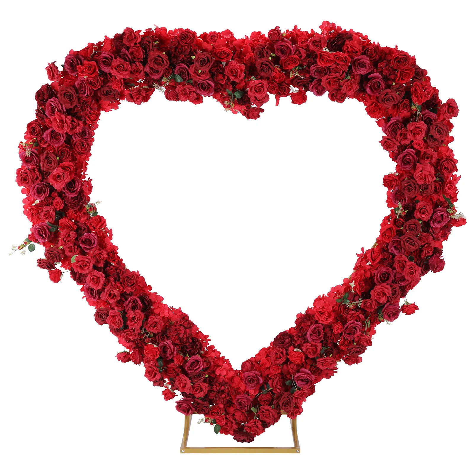

Iron Art Flowers Backdrop Stand Detachable Heart Shape Flowers Arches Stand 3FT for Ceremony Valentines Day Birthday Party Decor