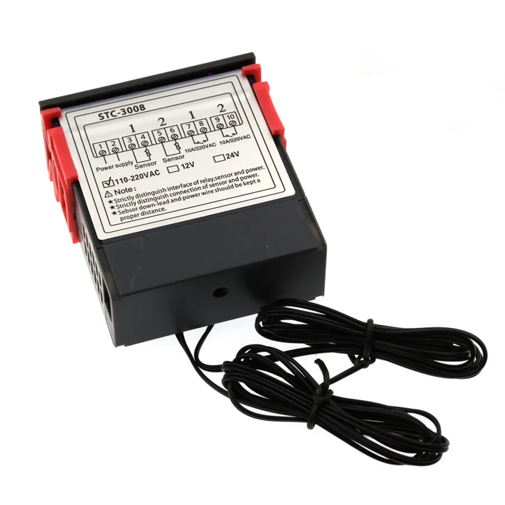 Imagem -06 - Led Digital Controlador de Temperatura Termostato Termostato Incubadora 110v 220v Stc3008