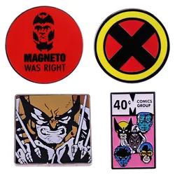 Marvel Movies X-Men Wolverine Enamel Pins Cartoon Metal Brooch Badge Fashion Jewellery Backpack Accessory Gifts