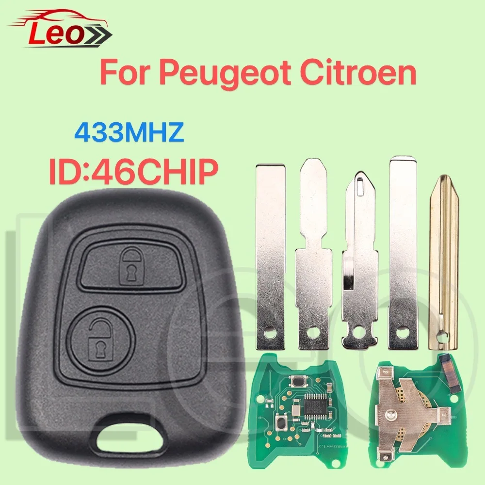 

Дистанционный ключ автомобиля Leo для Citroen C1 C2 C3 C4 Saxo Xsara Picasso DS Peugeot 106 107 307 206 207 306 307 407 Partner 433 МГц 46CHIP.